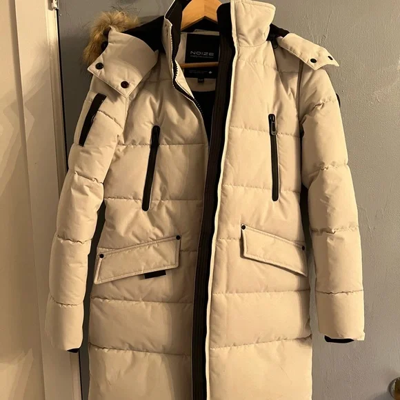 NWOT Noize Addie Long Length Parka Snow in Size XS - Picture 2 of 10